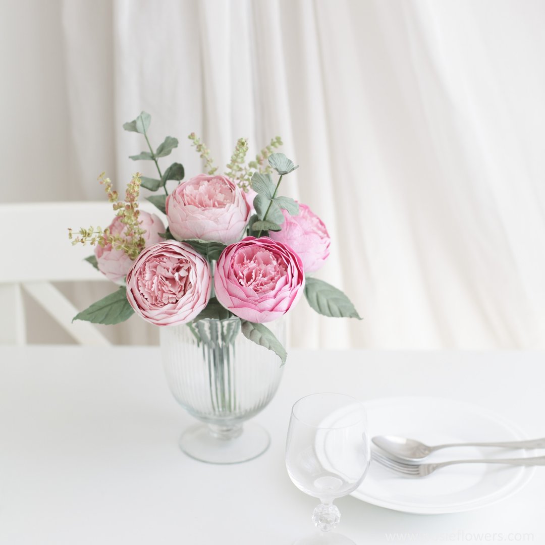 A BUNCH OF PINK PEONY - Flower Bunch for Decoration - 摆饰 - 纸 粉红色