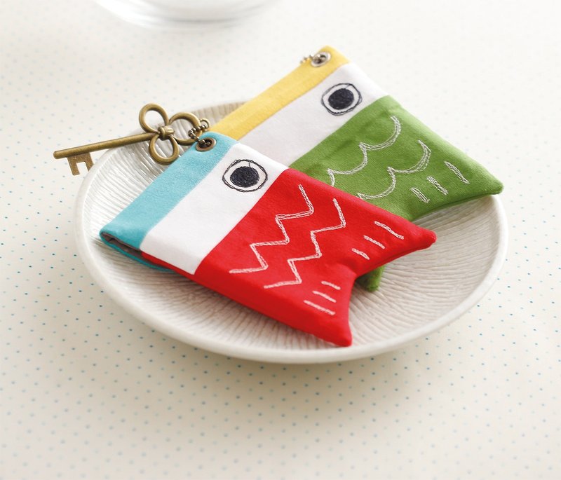 创意造型布小物—和风鲤鱼旗多功能随身包 - 编织/刺绣/羊毛毡/裁缝 - 羊毛 红色