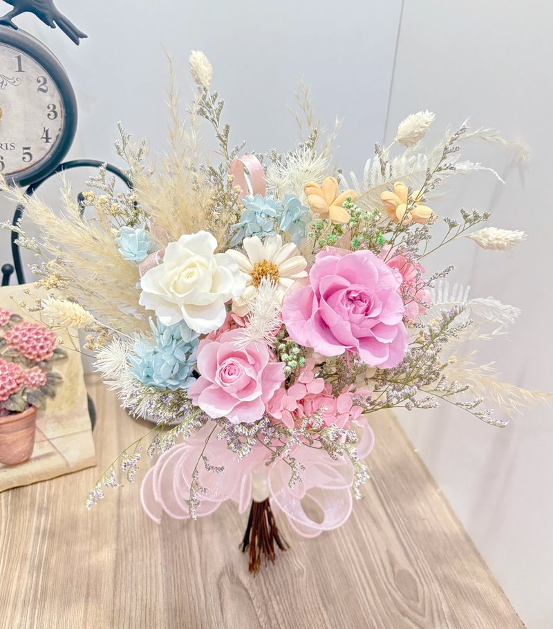 糖果色永生捧花/登记捧花 - 干燥花/捧花 - 植物．花 多色