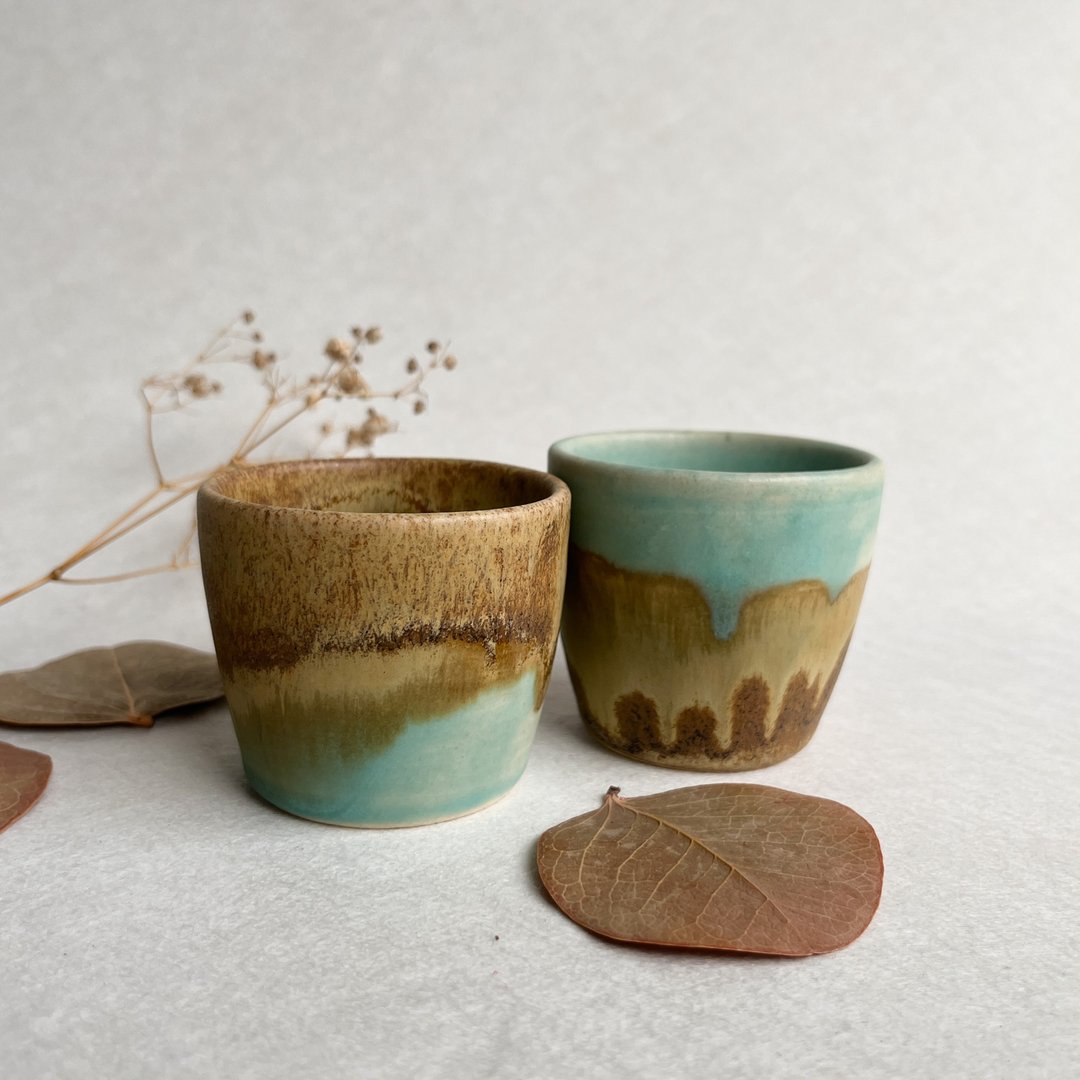 寂林。手工陶杯两入组 茶杯 酒杯 汤吞 茶具 陶艺 陶器 父亲节 - 茶具/茶杯 - 陶 多色