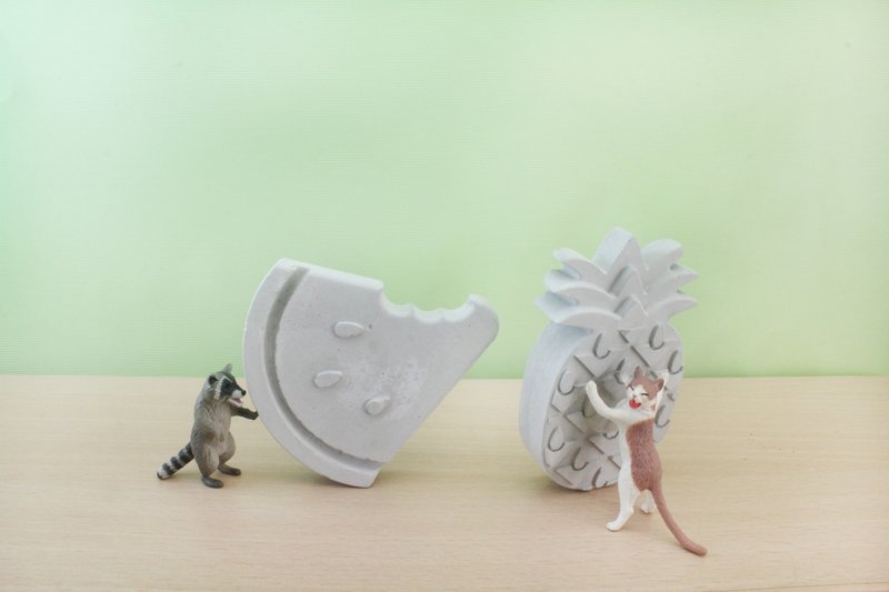 加购-水泥吸水垫    凤梨   西瓜 - 杯垫 - 水泥 灰色