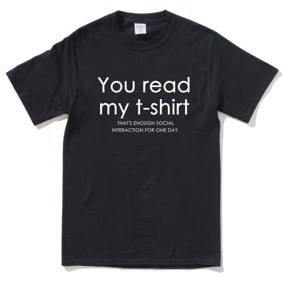 You read my t shirt 短袖T恤 黑色  文字 英文 设计 趣味  - 男装上衣/T 恤 - 棉 黑色