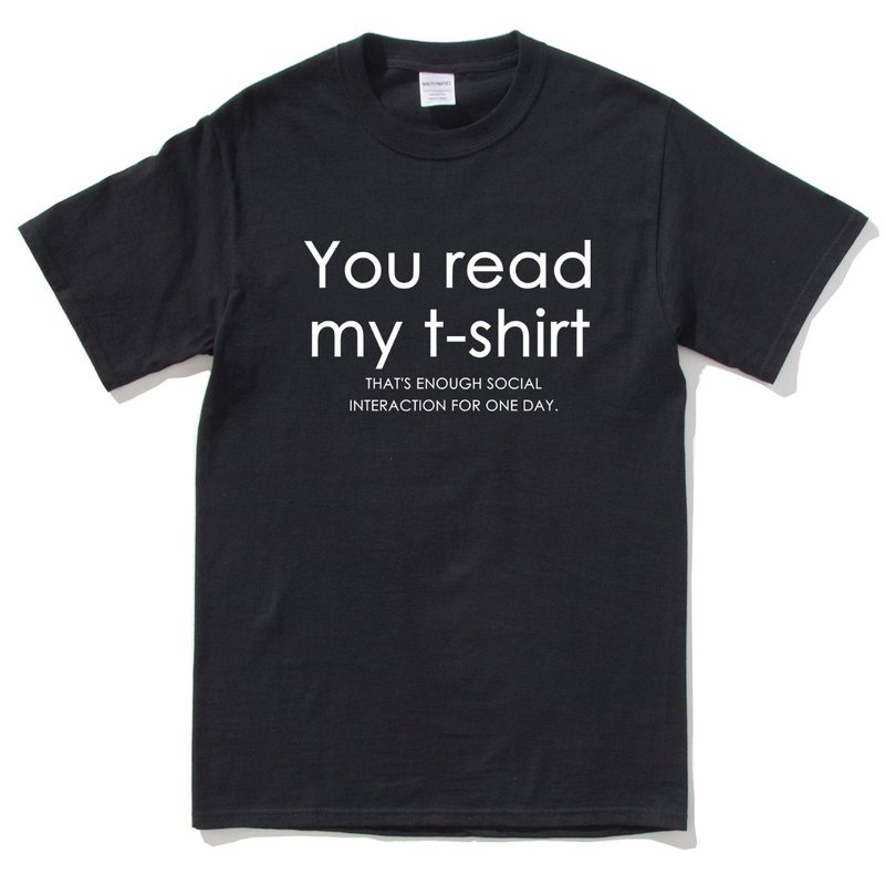 You read my t shirt 短袖T恤 黑色  文字 英文 设计 趣味  - 男装上衣/T 恤 - 棉 黑色