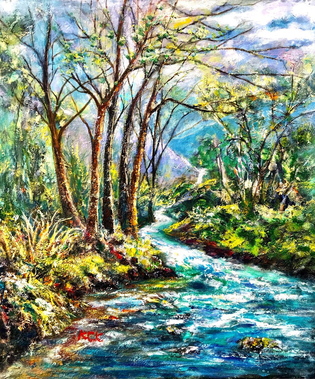手工油画创作 仙境 包邮  挂画壁画 装饰画 疗愈画 背景墙画 - 海报/装饰画/版画 - 棉 多色