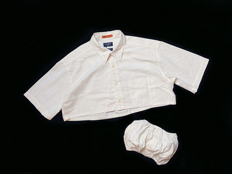 REGETHER 古着改制 两件式短版工装衬衫-小可爱款-Dockers - 女装衬衫 - 棉．麻 白色