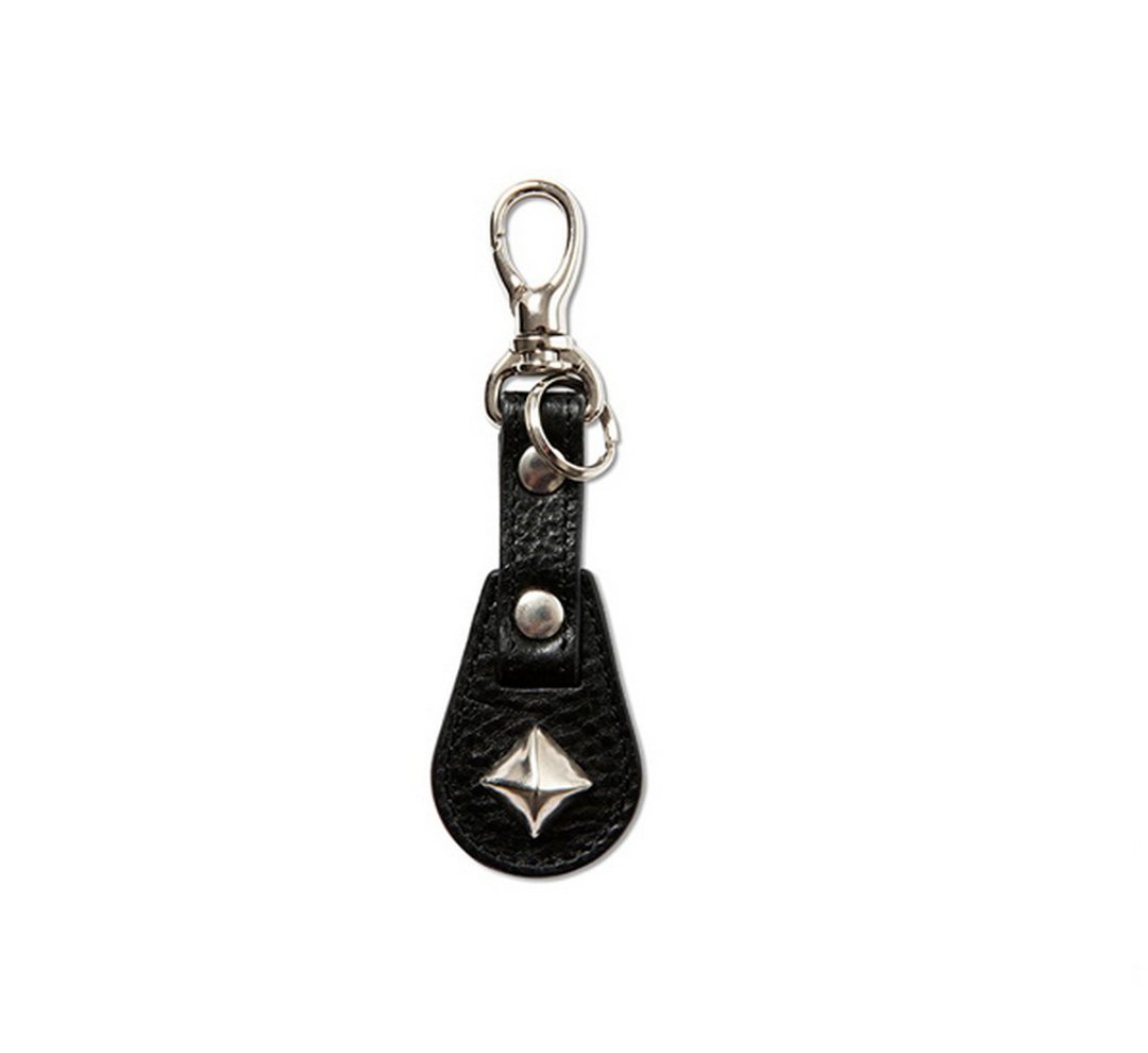 Calee Studs&Embossing Assort Leather Key Ring牛皮铆钉钥匙圈B - 钥匙链/钥匙包 - 其他材质 黑色
