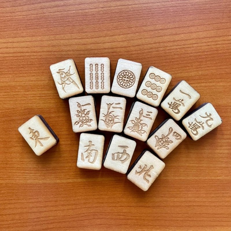 迷你手工麻雀 (144只麻雀 连花牌) - 桌游/玩具 - 木头 