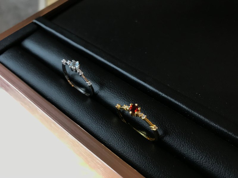 天然宝石戒指(小) - 戒指 - 纯银 多色