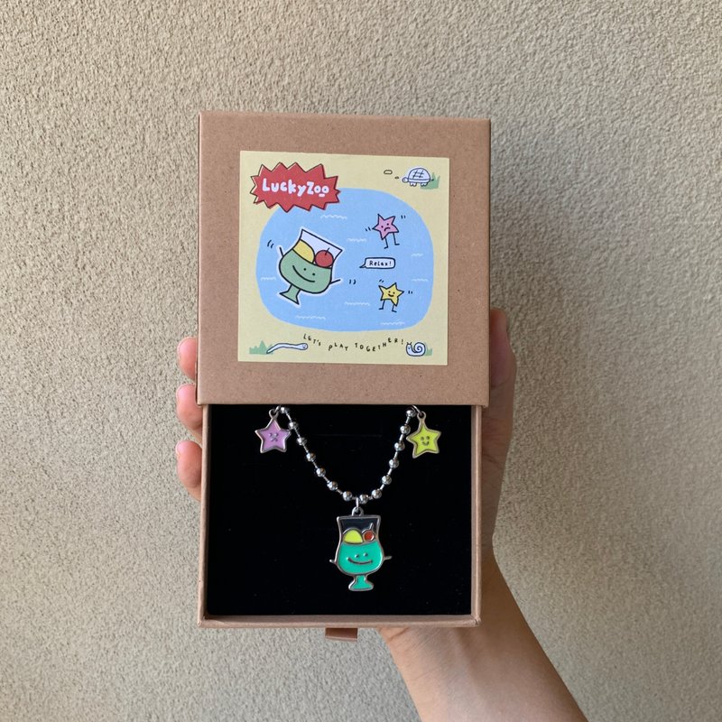 蜜瓜苏打可爱钛钢项链 - 项链 - 不锈钢 