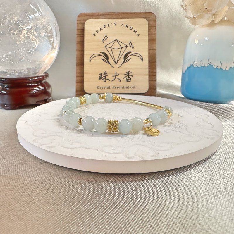 福满翡翠 - 翡翠、925纯银 - 手链/手环 - 玉石 绿色