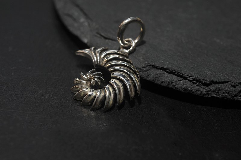 时尚简约螺纹纯银坠子 开运/招财/防小人 - 项链 - 银 