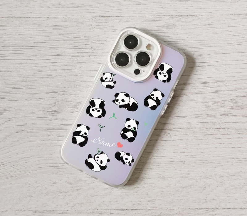 免费定制名字熊猫幻彩全包手机壳iPhone 16 15 14  Pro Max plus - 手机壳/手机套 - 塑料 多色