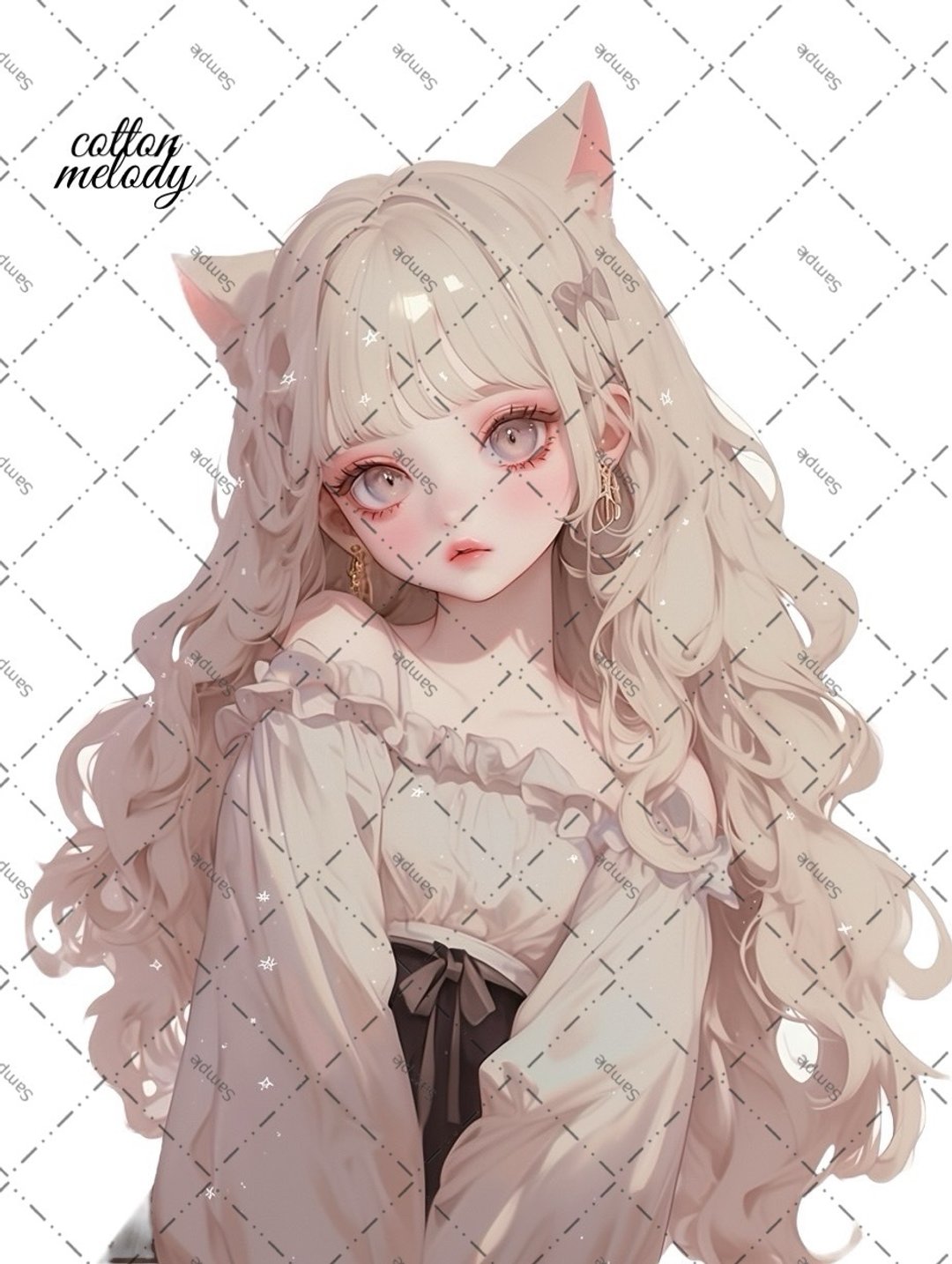 original sticker no.2085 人物贴纸 原创贴纸 原创人物贴纸 装饰贴纸 cotton melody - 贴纸 - 纸 