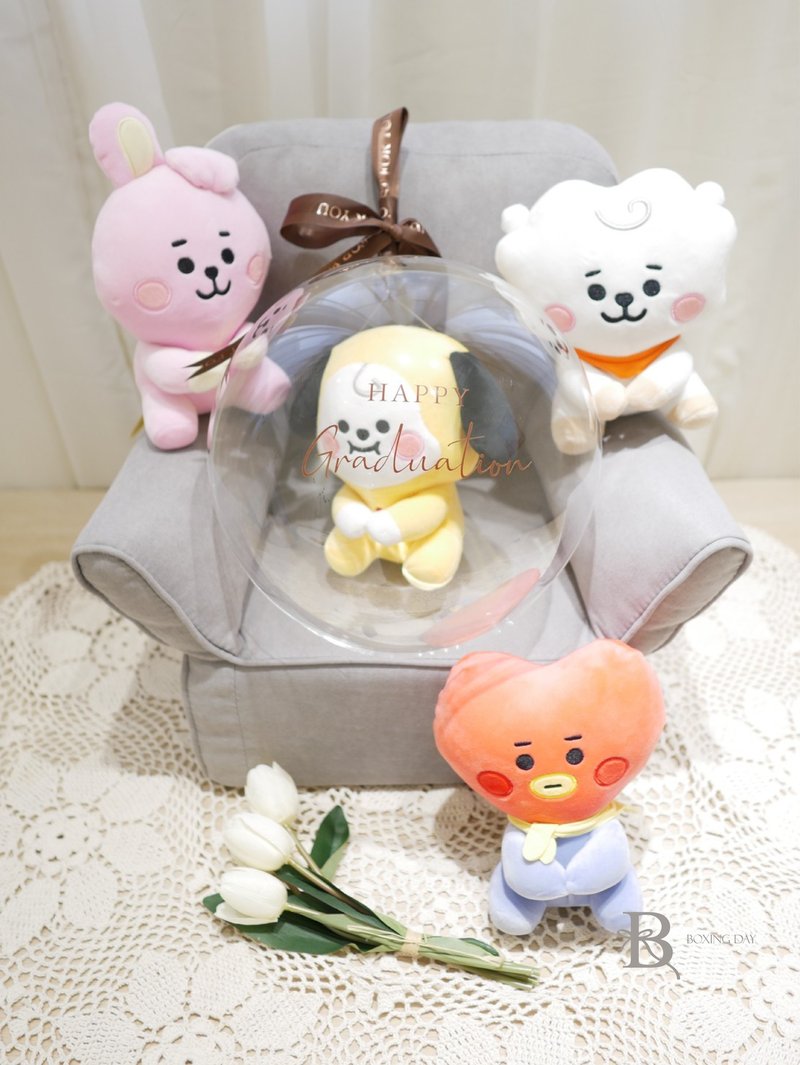 气球花束【BTS玩偶款】波波球 弥月礼/生日礼物/告白气球 - 玩偶/公仔 - 棉．麻 粉红色