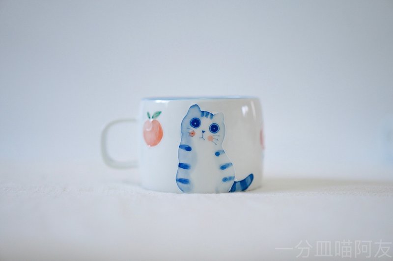 一分皿胖桃子猫马克杯水杯 - 其他杯子 - 瓷 