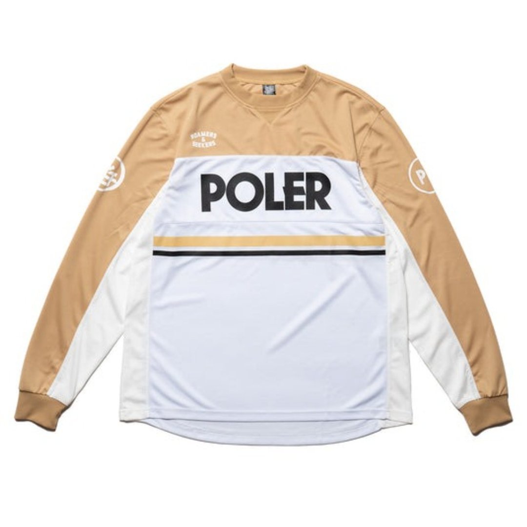 日本限定 POLER TECH MOTO JERSEY 科技越野摩托车衣 / 米色 - 男装上衣/T 恤 - 聚酯纤维 卡其色