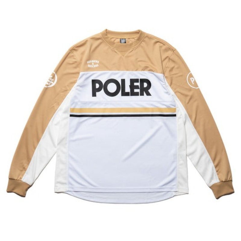 日本限定 POLER TECH MOTO JERSEY 科技越野摩托车衣 / 米色 - 男装上衣/T 恤 - 聚酯纤维 卡其色