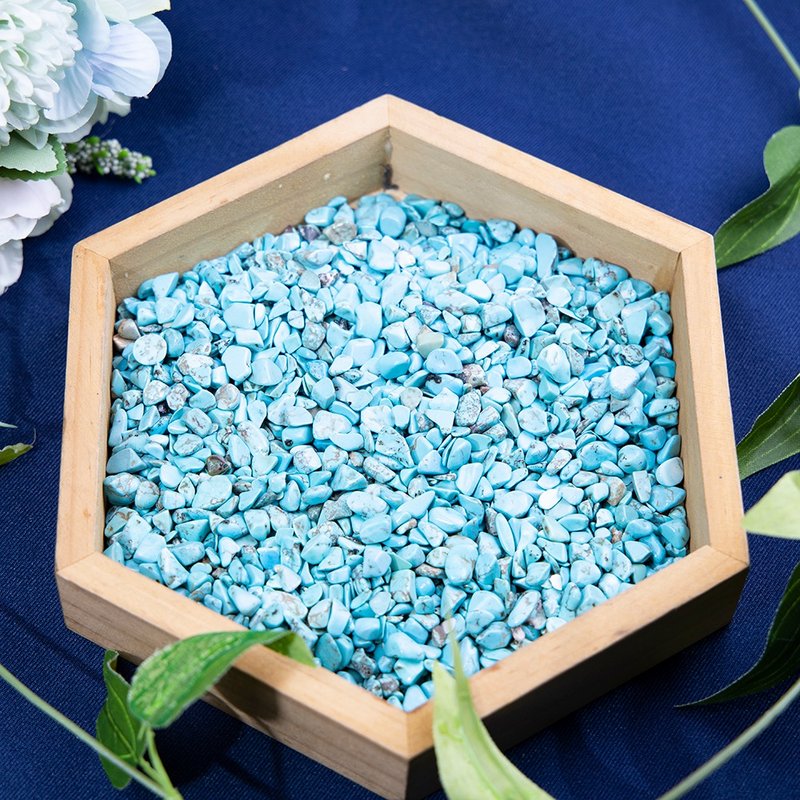 天然绿松石碎石招财桃花紫水晶海蓝宝绿松石白水晶海蓝宝蓝砂石 - 其他 - 其他材质 