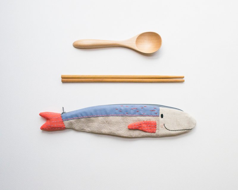 旅行鲔鱼餐具袋 - 北欧 - 筷子/筷架 - 棉．麻 多色