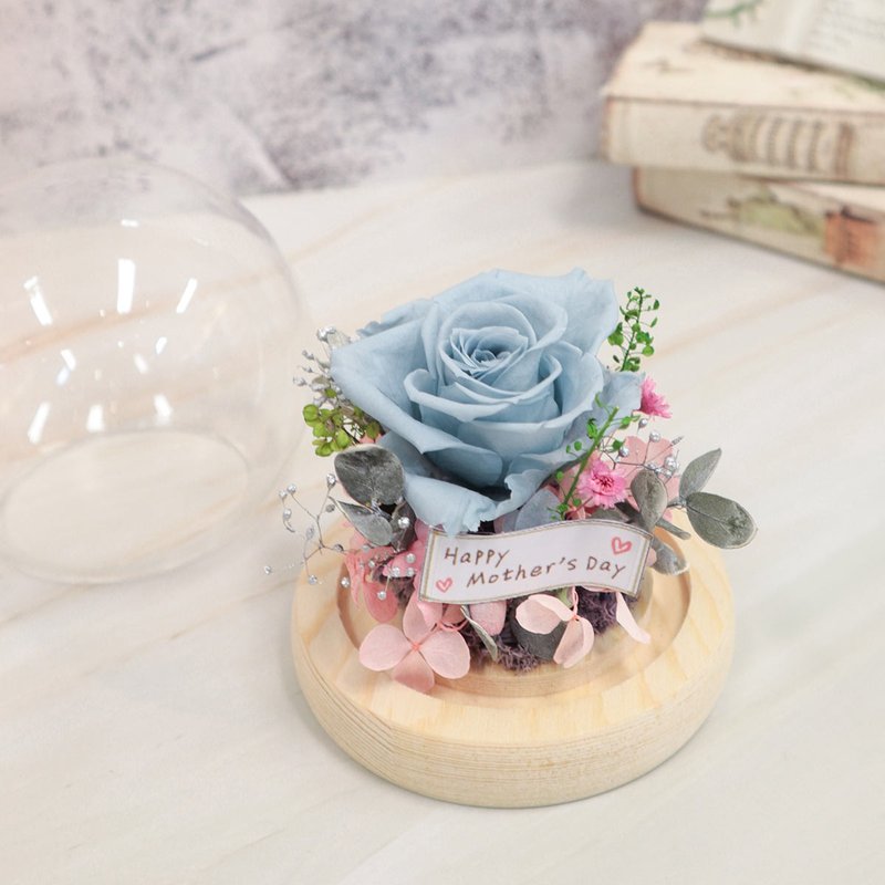 永生玫瑰花 玻璃罩盅 定制不凋花玫瑰花花礼 生日礼物 - 干燥花/捧花 - 植物．花 多色