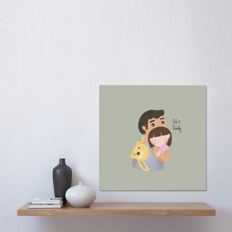 定制化手绘插画 宠物人像似颜绘 | 实心无框画 30x30cm - 订制画像 - 木头 