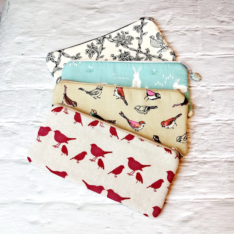 拉链收纳布包  收纳袋  笔袋  化妆袋  手拿包 (LSG-005) - 铅笔盒/笔袋 - 棉．麻 金色