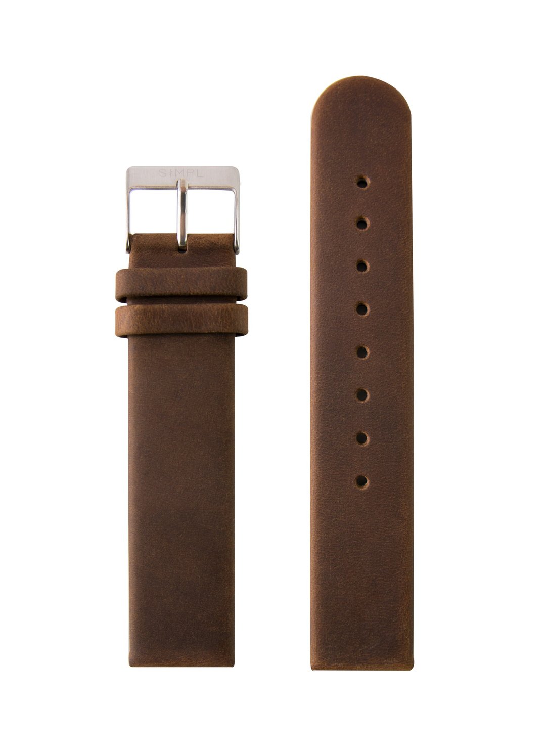 Simpl Watch - Brown Straps / Silver Buckle - 表带 - 真皮 咖啡色