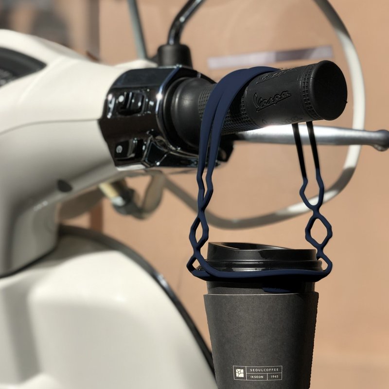 H h L【 拎杯2.0】硅胶防水饮料提袋 | 午夜蓝 - 随行杯提袋/水壶袋 - 硅胶 蓝色