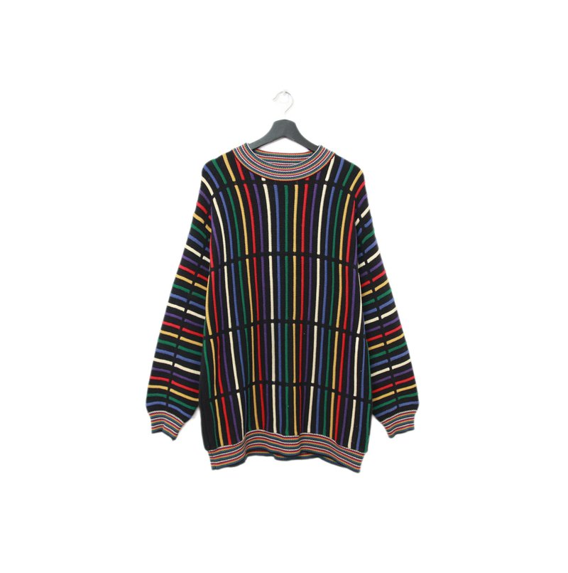 Back to Green-复古毛衣 彩色 线条  ws-51 vintage sweater - 男装针织衫/毛衣 - 棉．麻 
