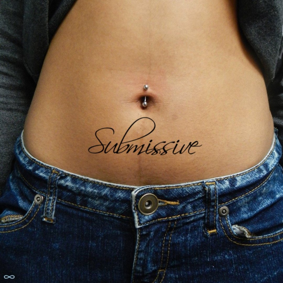 OhMyTat 顺从的 Submissive 刺青图案纹身贴纸 (2 张) - 纹身贴 - 纸 黑色