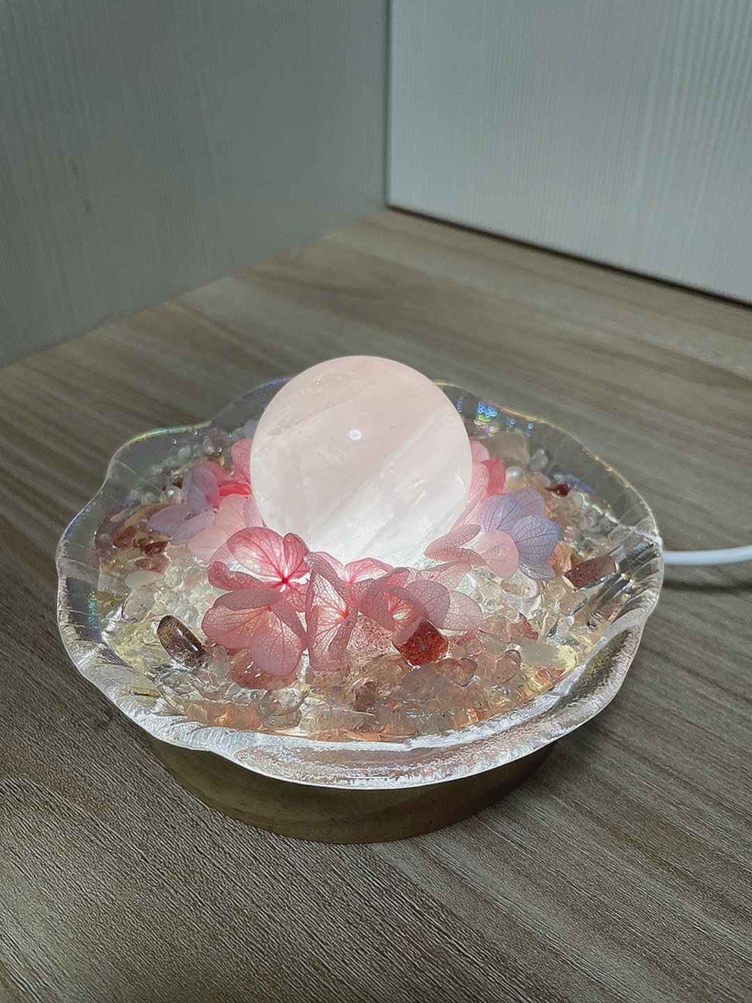 订制 | 粉晶珍珠贝壳小明灯 | 水晶 | 居家灯饰 - 摆饰 - 水晶 粉红色