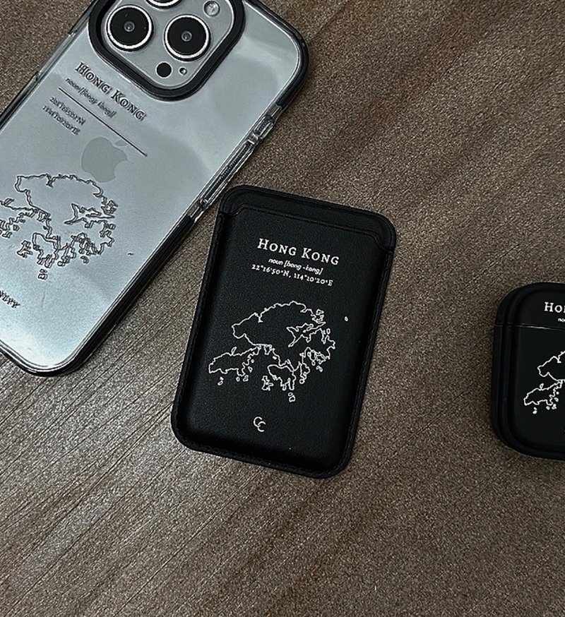 Hong Kong | MagSafe 超强磁吸皮革卡套 - 手机配件 - 人造皮革 黑色