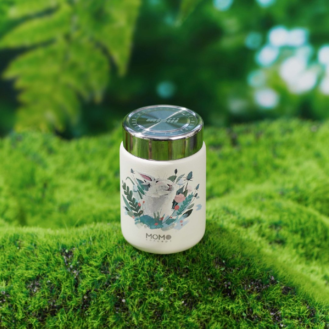 限定 | 日本 MOMOCONCEPT 魔法花园兔 Miniii 迷你保温罐 200ml - 保温瓶/保温杯 - 不锈钢 白色