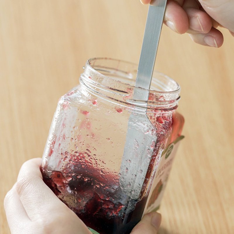 家事问屋日本制不锈钢瓶罐用长柄抹刀 - 厨房用具 - 不锈钢 银色