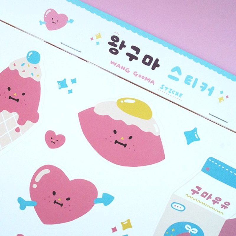 Wanggooma 大张组合贴纸+小张海报 - 贴纸 - 纸 粉红色