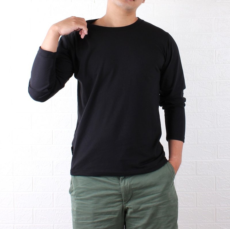 素色薄长袖T  男上衣/女上衣/长T恤/中性T - 男装上衣/T 恤 - 棉．麻 白色