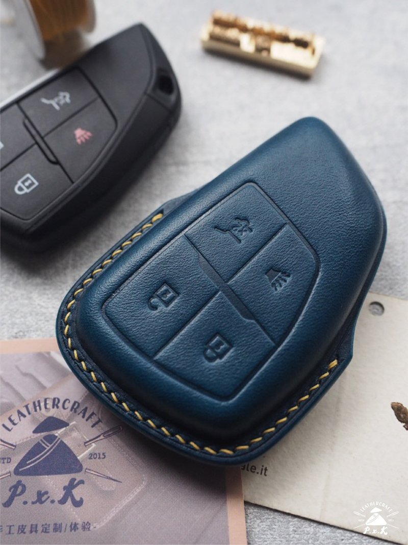 雪弗兰别克昂科威车钥匙套 纯手工牛皮 定制化刻字礼物 订制颜色 - 钥匙链/钥匙包 - 真皮 多色