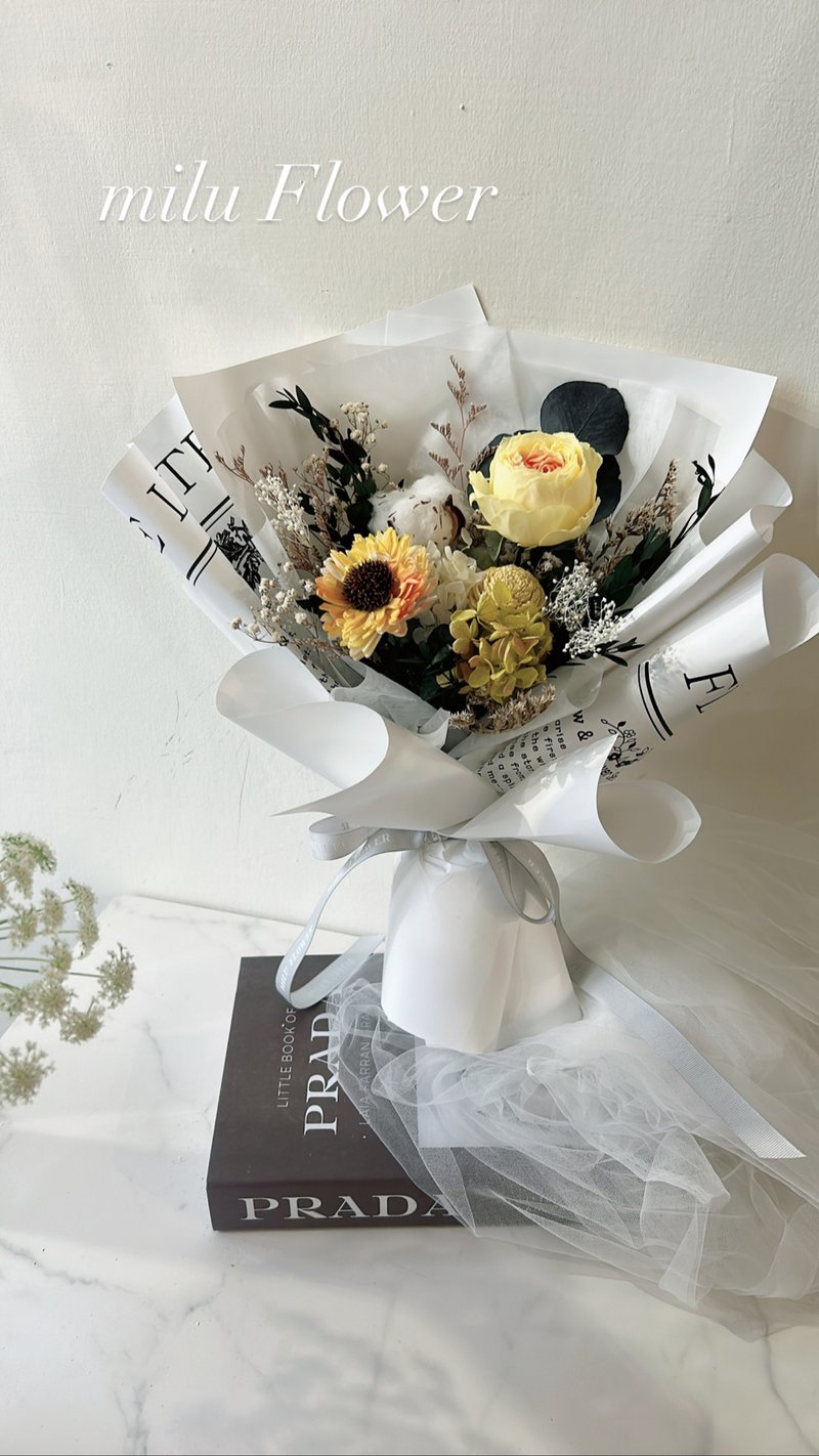小太阳永生花束 干燥花 520 毕业季节送礼  教师节  告白花礼 - 干燥花/捧花 - 植物．花 多色