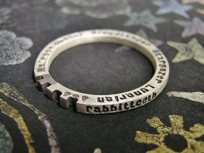 rabbitteeth ( mille+-feuille ) ( Price for 1 ring only ) 銀 戒指 指环 指環 刻字 堆疊環 兎 夢想 - 戒指 - 纯银 银色