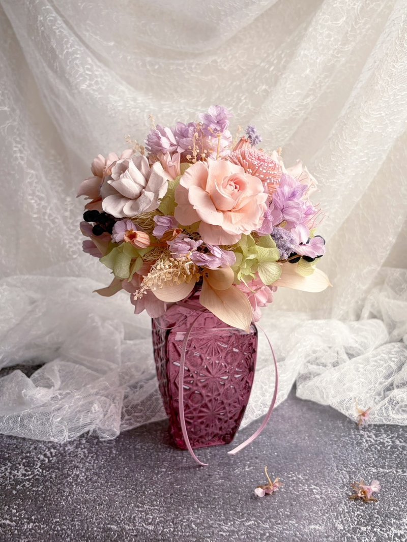 【花诉花艺】粉色永生小花球/开幕花礼/升迁花礼/祝贺花礼 - 干燥花/捧花 - 植物．花 多色