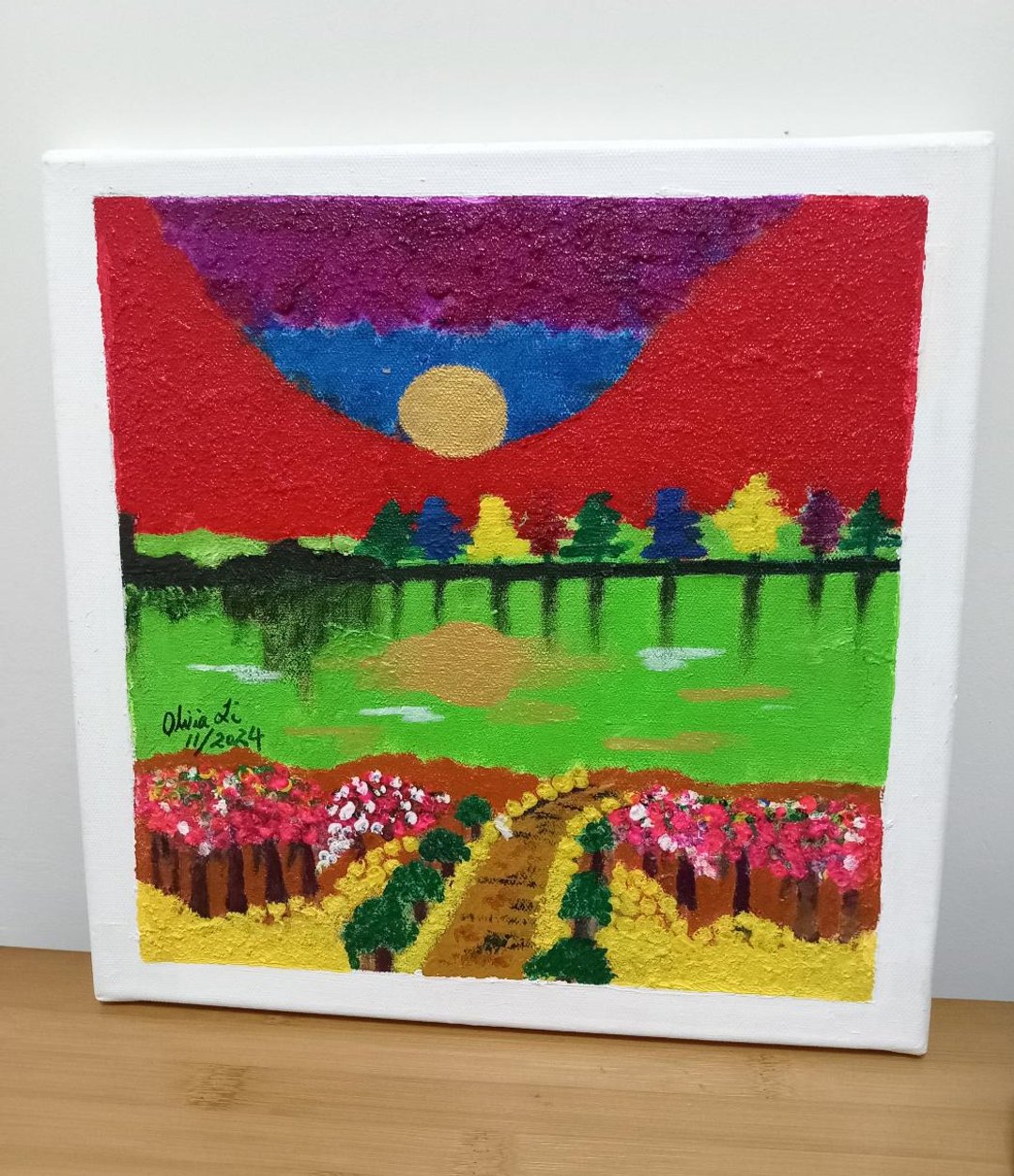 日出 日落 Sunrise 、Sunset by Olivia Li - 海报/装饰画/版画 - 其他材质 红色