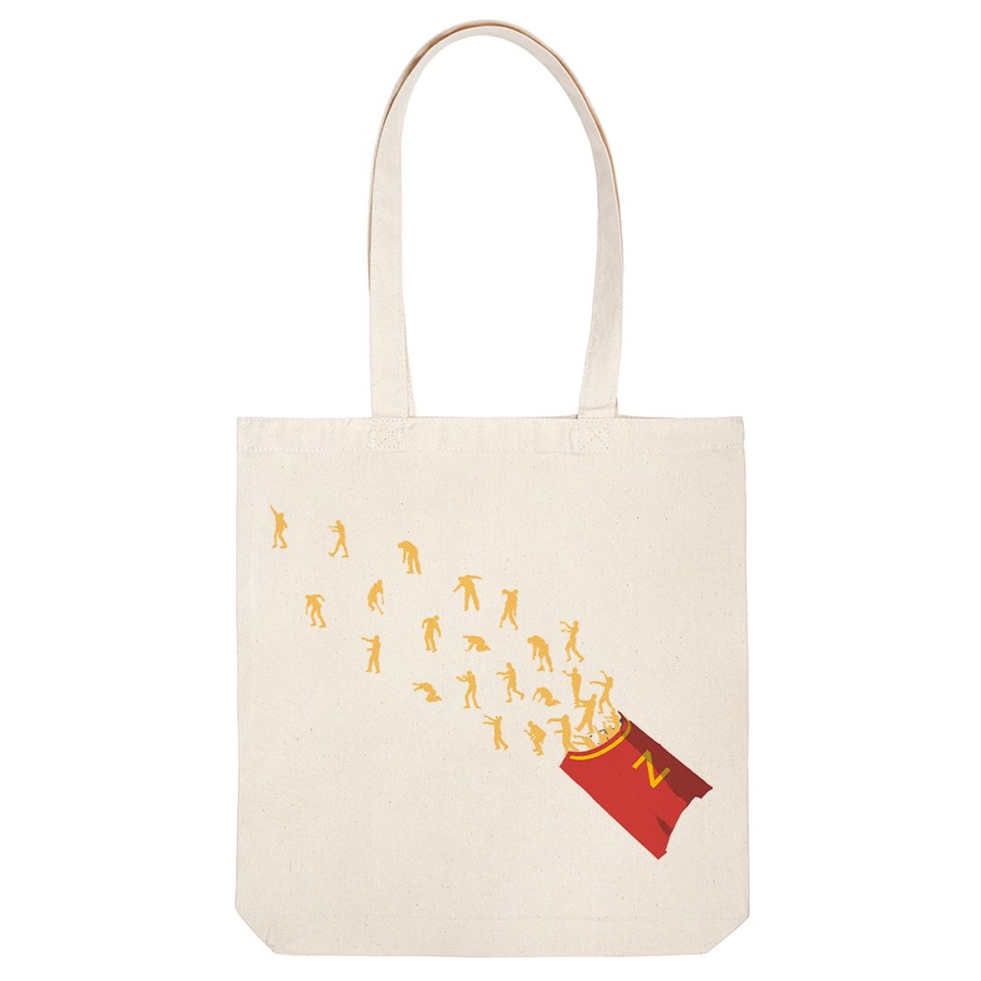 tote bag / junk food party - 手提包/手提袋 - 棉 卡其色