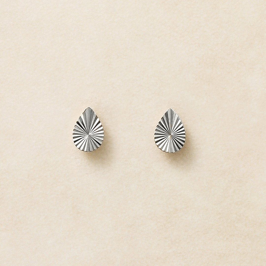 【Second Earrings】 铂金辐射线露珠耳环 - 耳环/耳夹 - 贵金属 