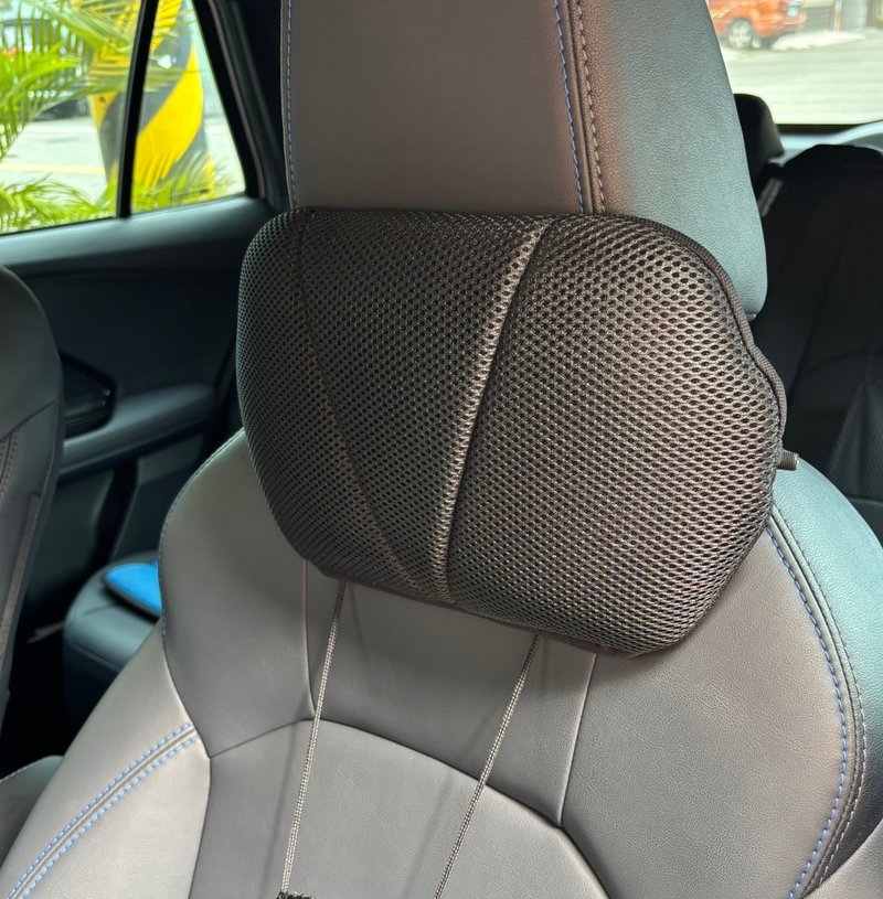 AC RABBIT 汽车椅用气垫可调支撑高度颈枕 前后座适用 透气舒适 - 颈枕/旅行枕 - 聚酯纤维 黑色