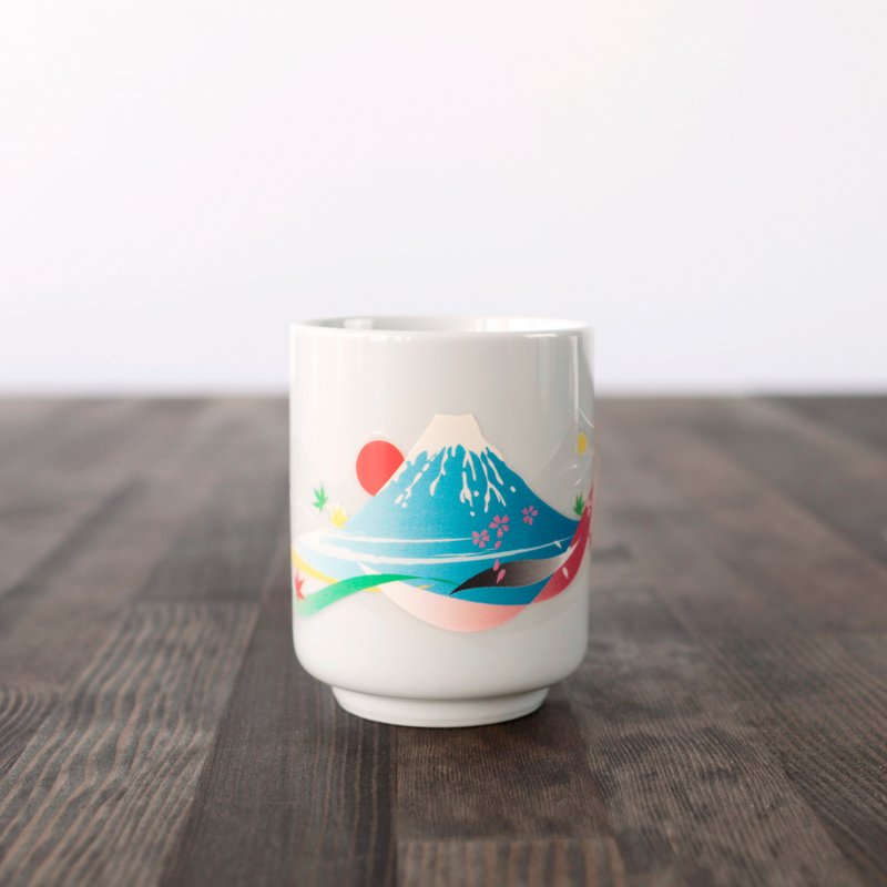 富士山　感温变色 茶杯 汤吞 - 茶具/茶杯 - 瓷 白色