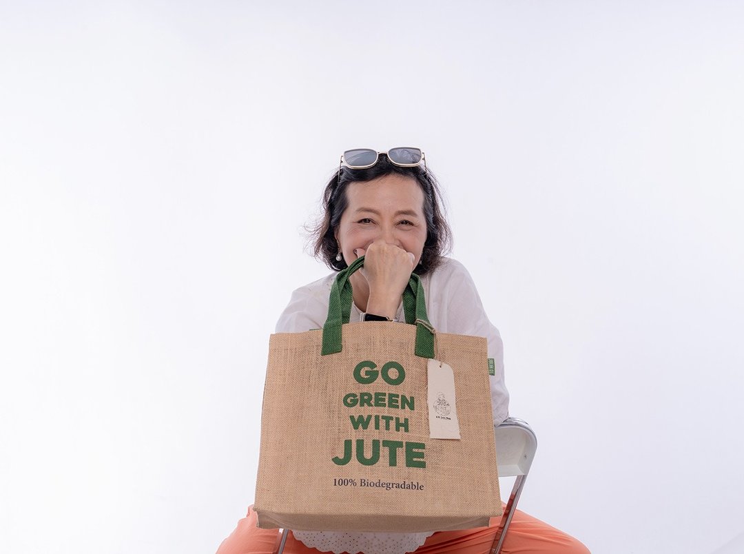 与麻同行两用潮麻包 Go Green With Jute - 侧背包/斜挎包 - 棉 绿色