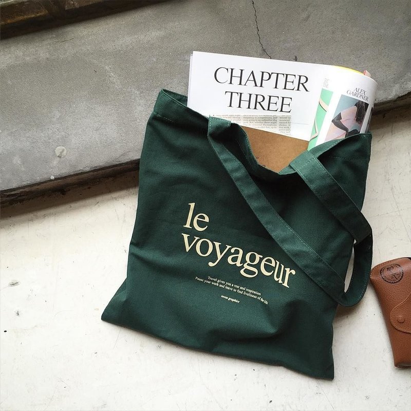 Seeso-le voyageur 文青字母托特包-文青绿,SSO33477 - 侧背包/斜挎包 - 棉．麻 绿色