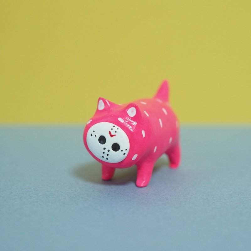 面具猫 - 玩偶/公仔 - 粘土 粉红色