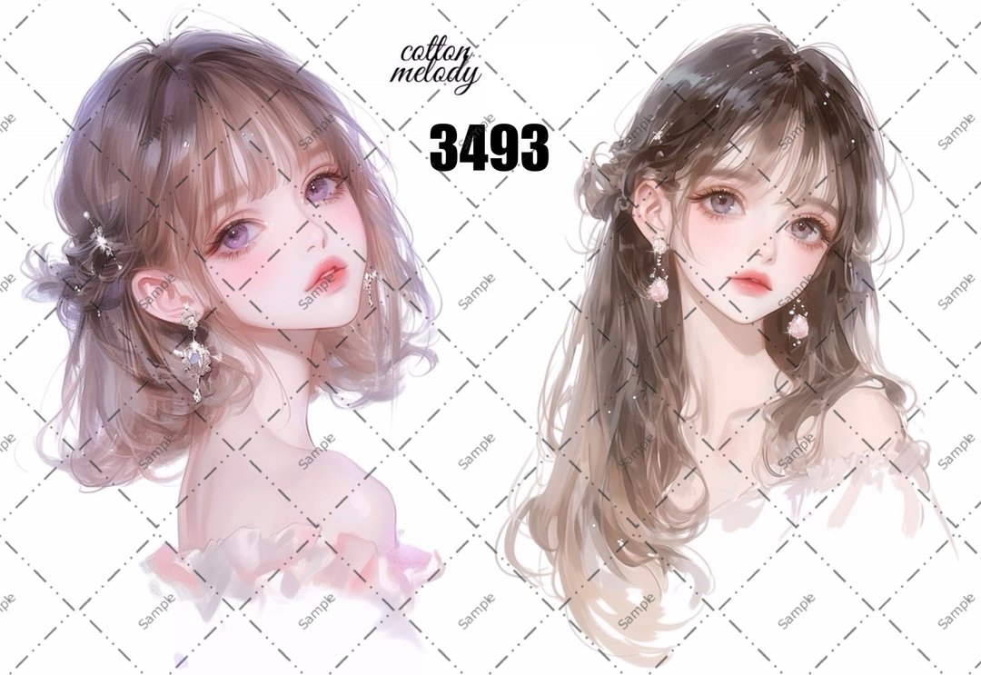 original sticker no.3493 人物贴纸 原创贴纸 原创人物贴纸 装饰贴纸 cotton melody - 贴纸 - 纸 