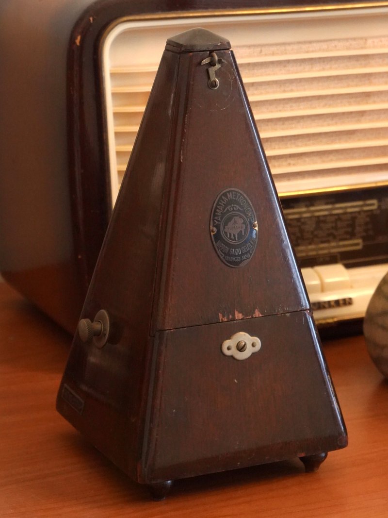 日本 昭和 YAMAHA METRONOME 山叶 节拍器 古物 老物 古董 摆饰 - 摆饰 - 木头 咖啡色